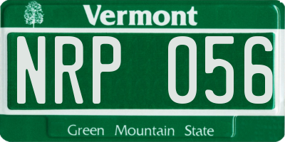 VT license plate NRP056