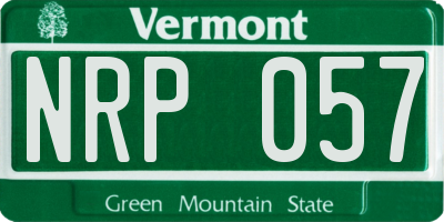 VT license plate NRP057