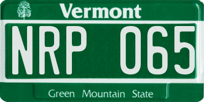 VT license plate NRP065