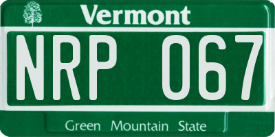 VT license plate NRP067