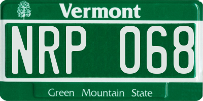 VT license plate NRP068