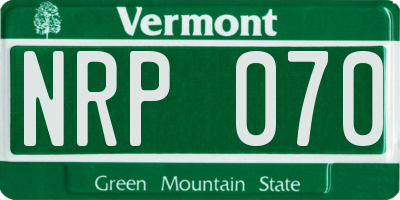 VT license plate NRP070