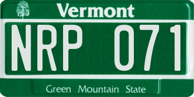 VT license plate NRP071