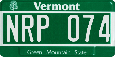 VT license plate NRP074