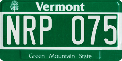 VT license plate NRP075
