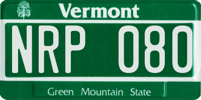 VT license plate NRP080
