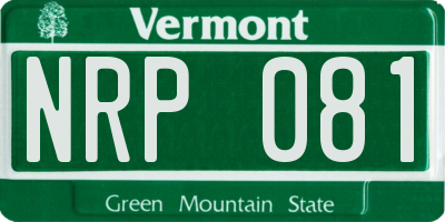 VT license plate NRP081