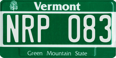 VT license plate NRP083
