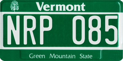 VT license plate NRP085