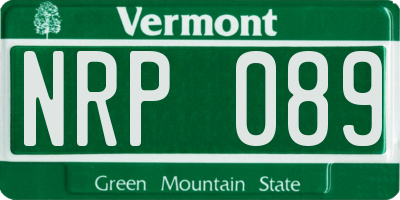 VT license plate NRP089
