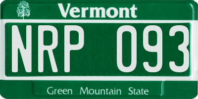 VT license plate NRP093