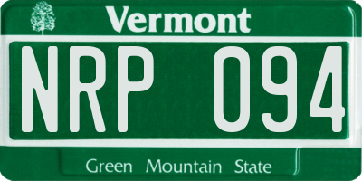 VT license plate NRP094