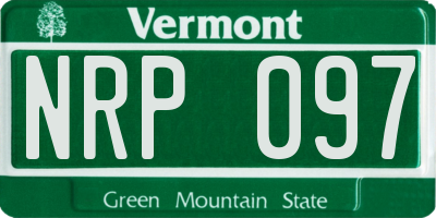 VT license plate NRP097