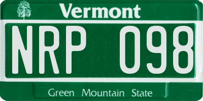 VT license plate NRP098