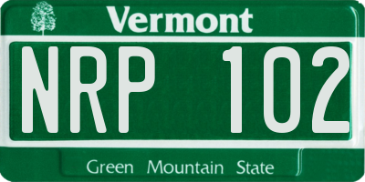 VT license plate NRP102