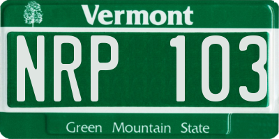 VT license plate NRP103