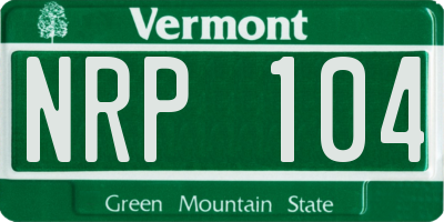 VT license plate NRP104