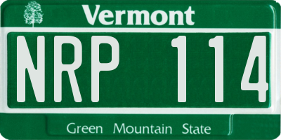 VT license plate NRP114