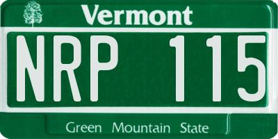 VT license plate NRP115