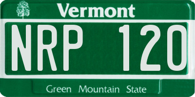 VT license plate NRP120