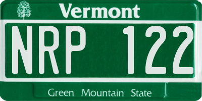 VT license plate NRP122
