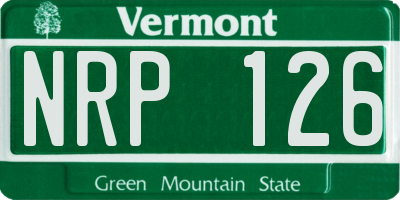 VT license plate NRP126