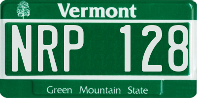 VT license plate NRP128