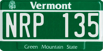 VT license plate NRP135