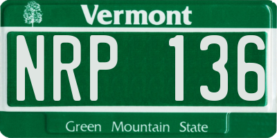 VT license plate NRP136