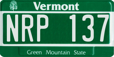 VT license plate NRP137