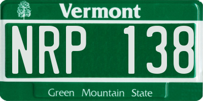 VT license plate NRP138