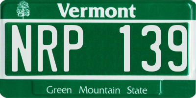 VT license plate NRP139