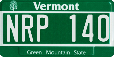 VT license plate NRP140