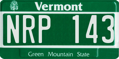 VT license plate NRP143