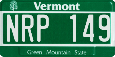 VT license plate NRP149