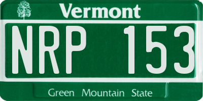 VT license plate NRP153