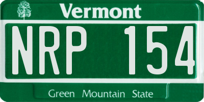 VT license plate NRP154