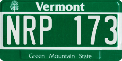 VT license plate NRP173