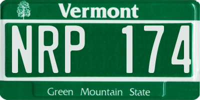 VT license plate NRP174
