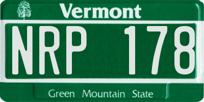 VT license plate NRP178