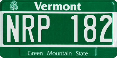 VT license plate NRP182
