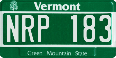 VT license plate NRP183