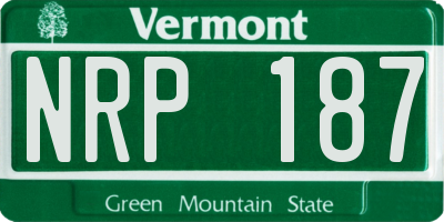 VT license plate NRP187