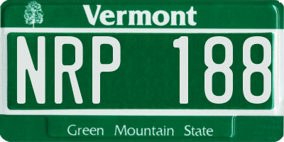 VT license plate NRP188