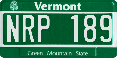 VT license plate NRP189