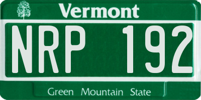 VT license plate NRP192