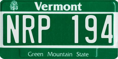 VT license plate NRP194