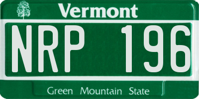 VT license plate NRP196