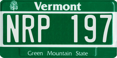 VT license plate NRP197