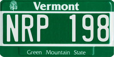 VT license plate NRP198